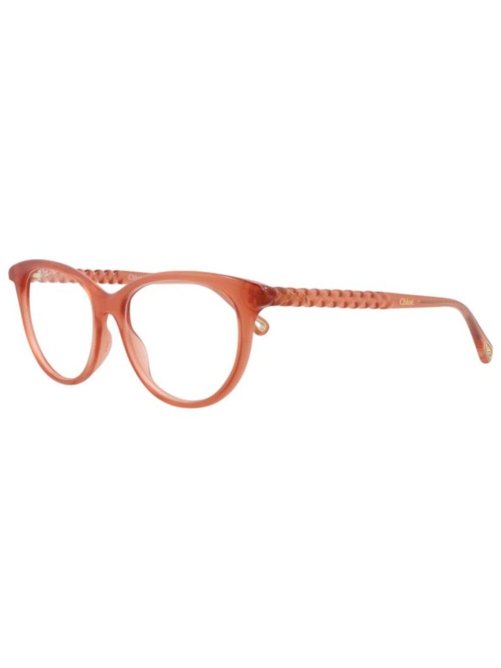 New Chloé Women's Eyeglasses Cat Eye Bio Injection Frame Pink Pink Transparent